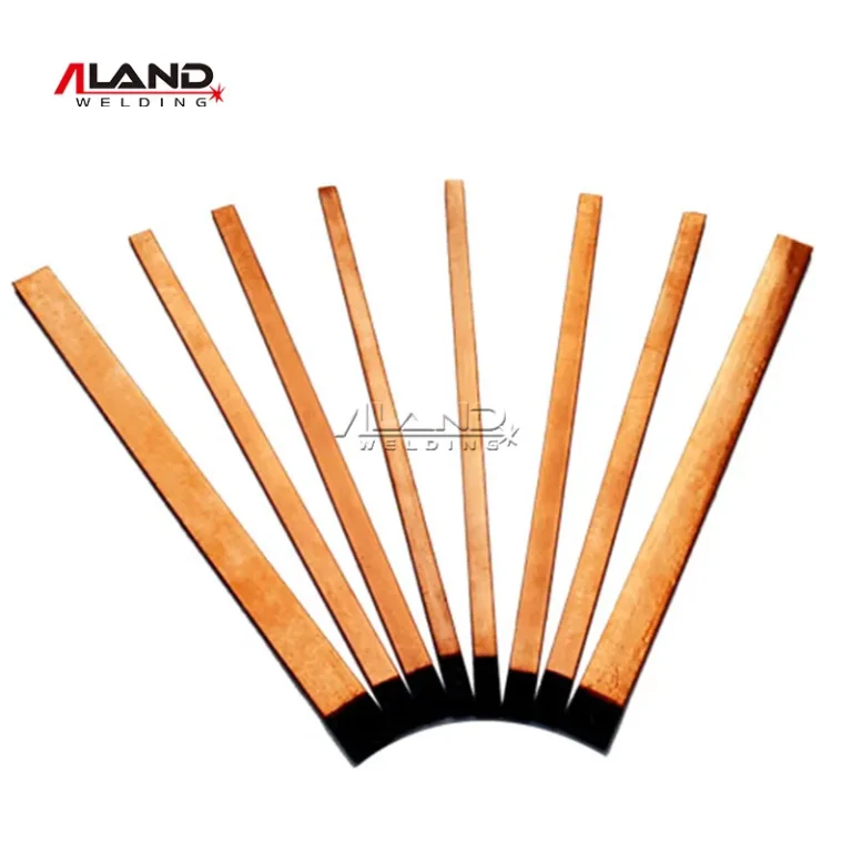 DC Rectangular Gouging Carbon Rods Copper Coated Flat Carbon Electrodes For Arc Air Gouging