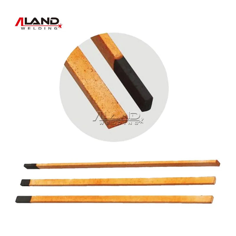 DC Rectangular Gouging Carbon Rods Copper Coated Flat Carbon Electrodes For Arc Air Gouging